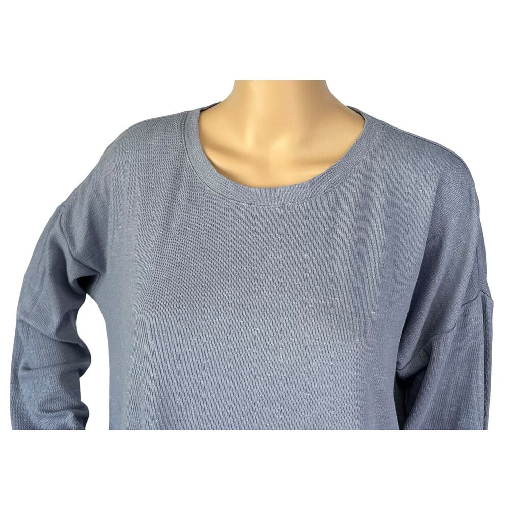 J. Jill Textured Knit Pocket Tunic Top Blue Size L - Picture 6 of 10